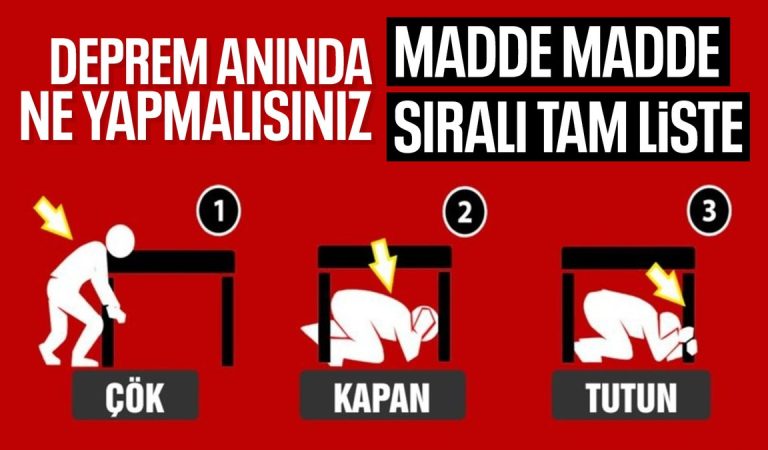 Zelzele anında yapılması gerekenler