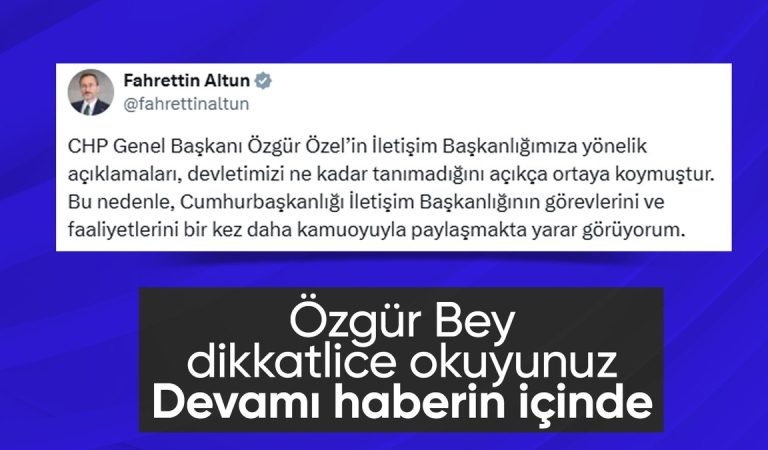 Fahrettin Altun’dan Özgür Özel’e reaksiyon: Devletimizi tanımadığını açıkça ortaya koymuştur